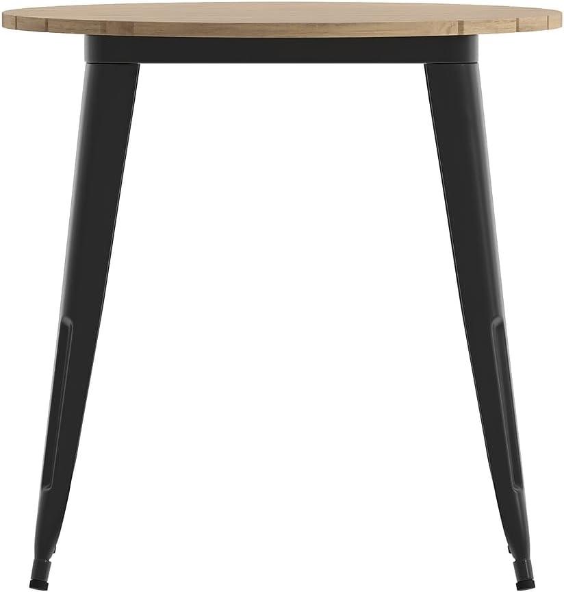 image:imageFlash Furniture Declan Commercial Outdoor Dining Table All Weather Poly Resin Top with Steel Base 30 Round BrownBlackBrownBlack