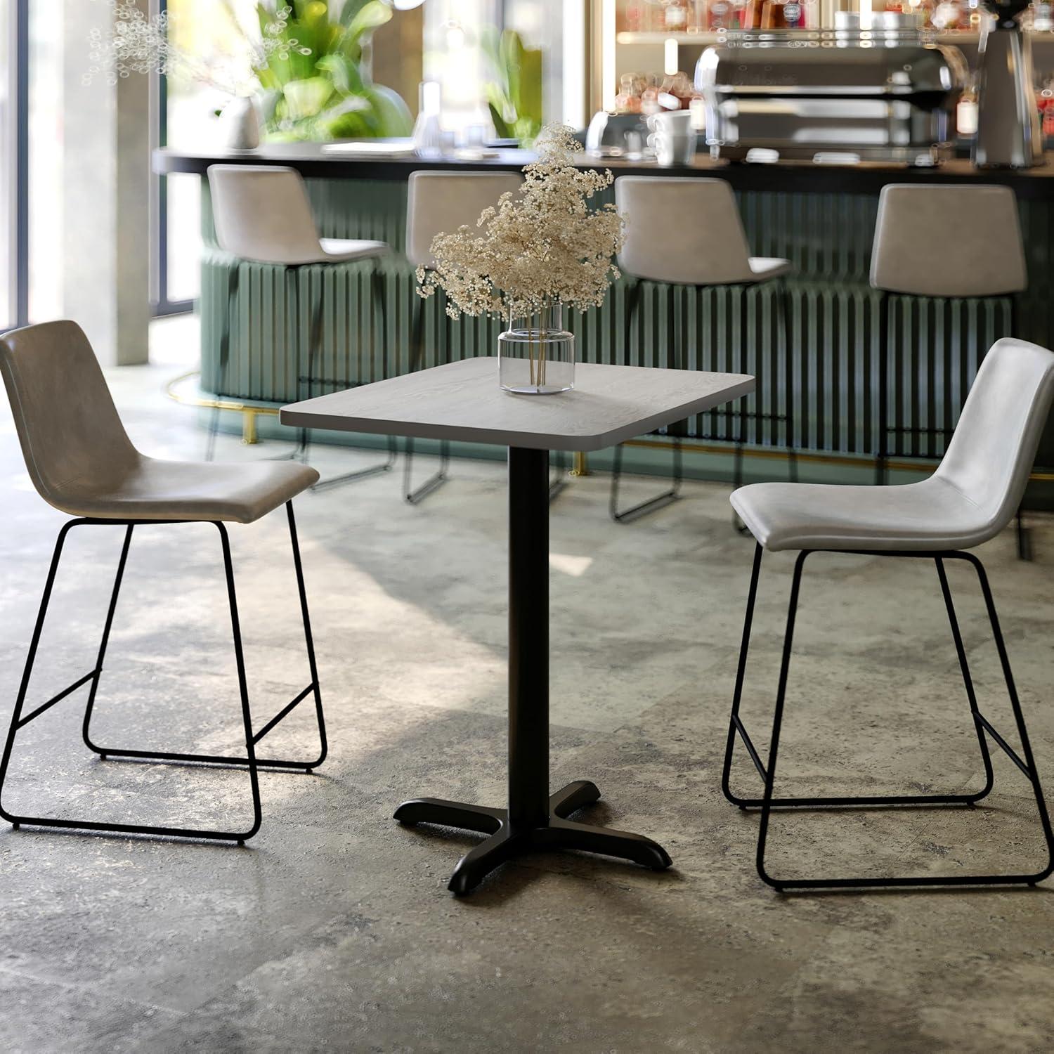 image:imageFlash Furniture Graniss 24 x 30 Rectangular Mahogany Laminate Table Top with 22 x 22 Table Height BaseGrey