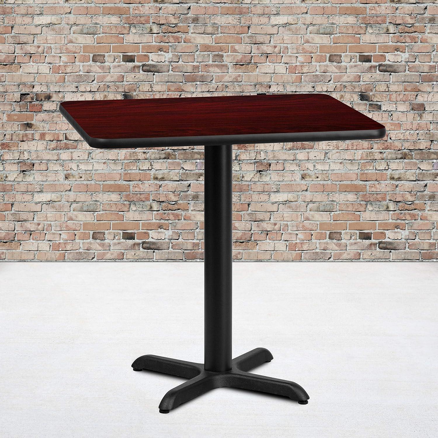 image:imageFlash Furniture Graniss 24 x 30 Rectangular Mahogany Laminate Table Top with 22 x 22 Table Height BaseMahogany