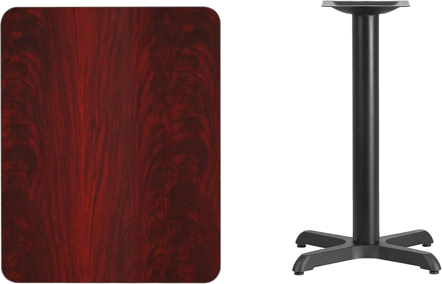 image:imageFlash Furniture Graniss 24 x 30 Rectangular Mahogany Laminate Table Top with 22 x 22 Table Height BaseMahogany