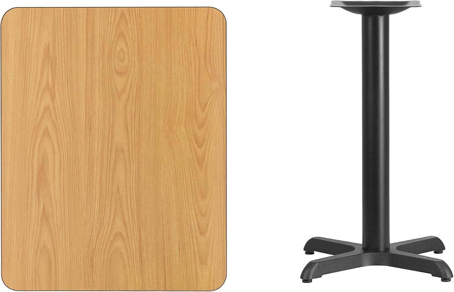 image:imageFlash Furniture Graniss 24 x 30 Rectangular Mahogany Laminate Table Top with 22 x 22 Table Height BaseNatural