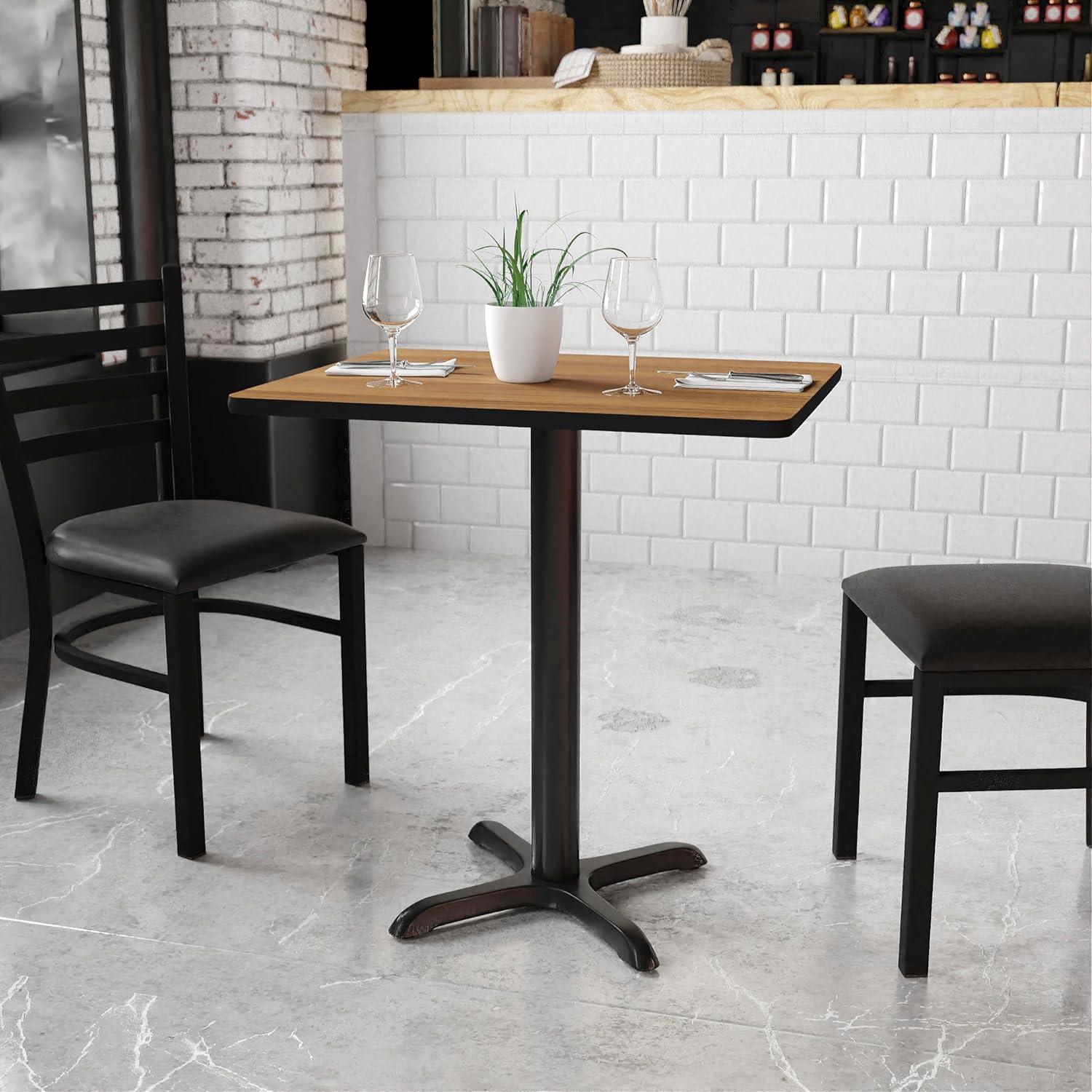 image:imageFlash Furniture Graniss 24 x 30 Rectangular Mahogany Laminate Table Top with 22 x 22 Table Height BaseWalnut