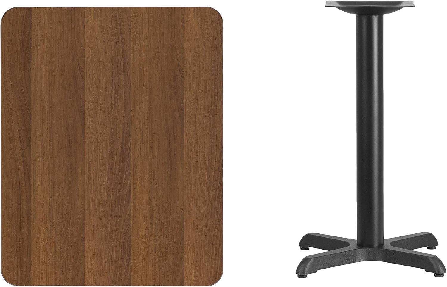 image:imageFlash Furniture Graniss 24 x 30 Rectangular Mahogany Laminate Table Top with 22 x 22 Table Height BaseWalnut
