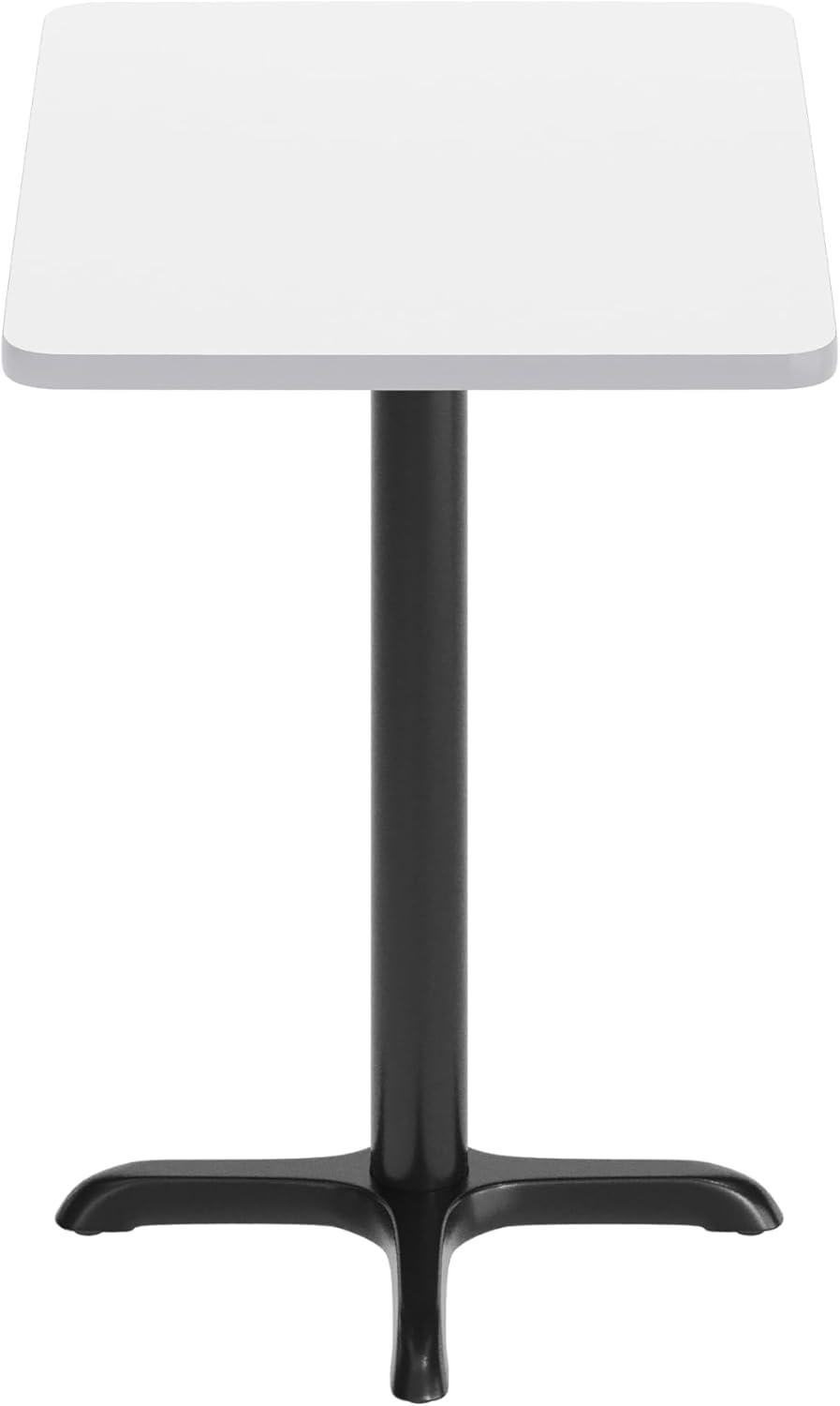 image:imageFlash Furniture Graniss 24 x 30 Rectangular Mahogany Laminate Table Top with 22 x 22 Table Height BaseWhite