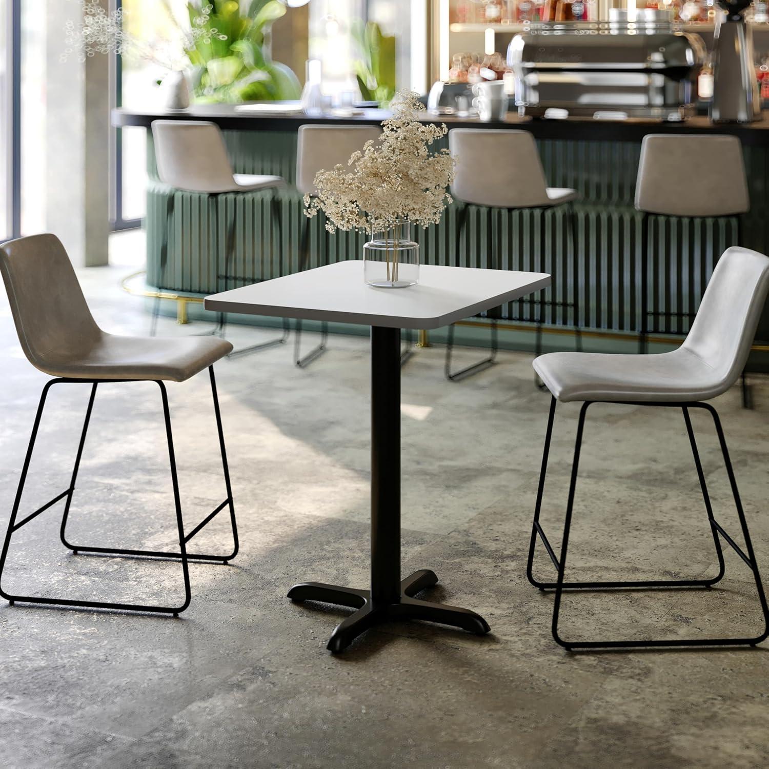 image:imageFlash Furniture Graniss 24 x 30 Rectangular Mahogany Laminate Table Top with 22 x 22 Table Height BaseWhite