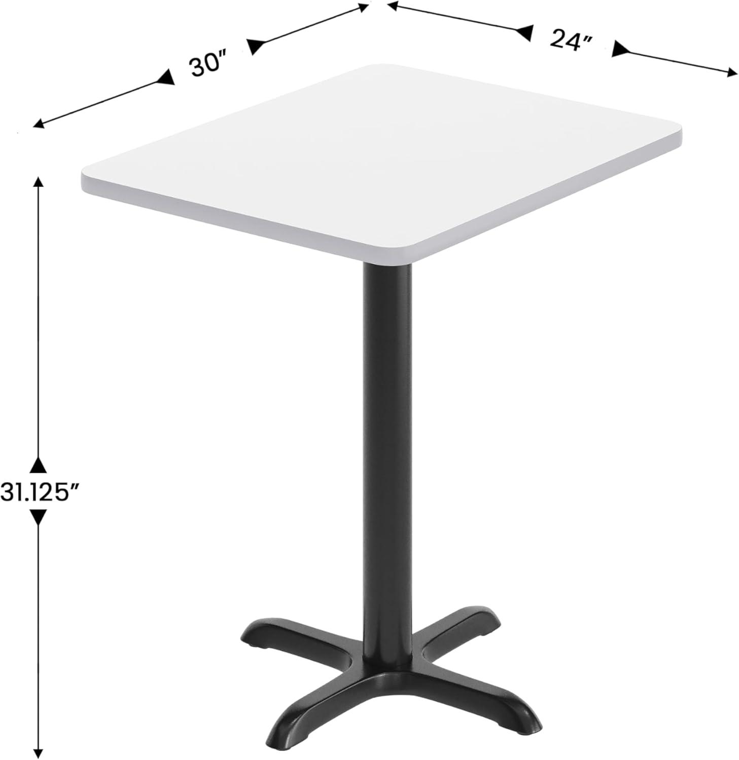 image:imageFlash Furniture Graniss 24 x 30 Rectangular Mahogany Laminate Table Top with 22 x 22 Table Height BaseWhite
