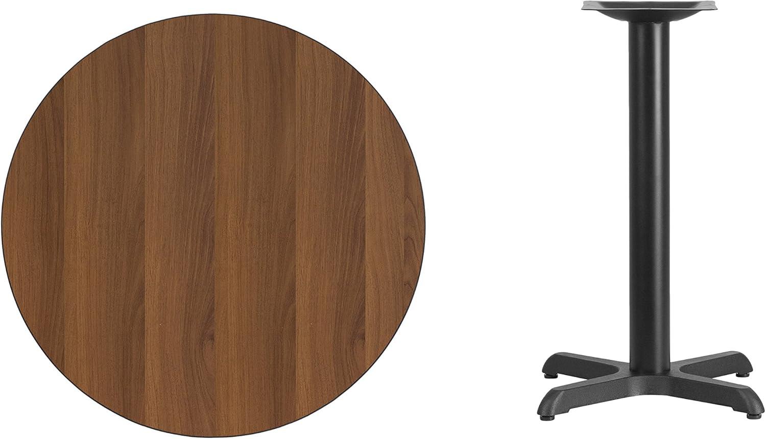 image:imageFlash Furniture Graniss 30 Round Walnut Laminate Table Top with 22 x 22 Table Height BaseWalnut