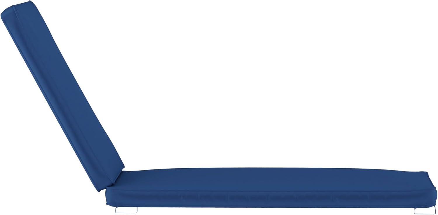 image:imageFlash Furniture Lyra Commercial Chase Lounge Patio Cushion WaterResistant for Outdoor Use 3 Inch Foam BeigeNavy