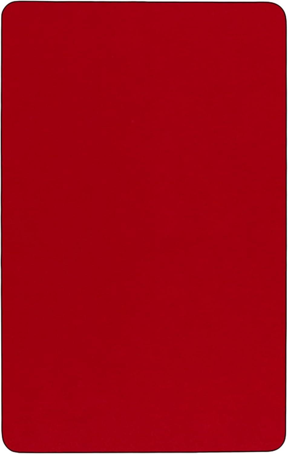 image:imageFlash Furniture Mobile 24W x 48L Rectangular Red Thermal Laminate Activity Table Standard Height Adjustable LegsRed