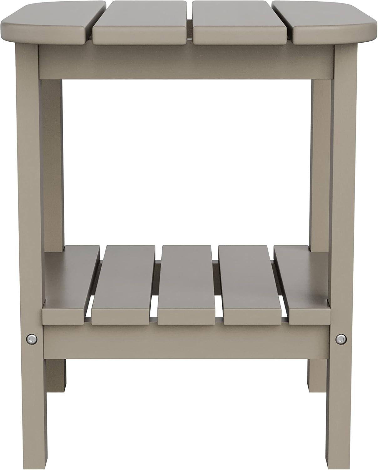 image:imageFlash Furniture Monterey Commercial 3Piece IndoorOutdoor Adirondack Set 2 Adjustable HDPE Loungers with Cup Holders 2Tier Side Table AllWeather Use Brown