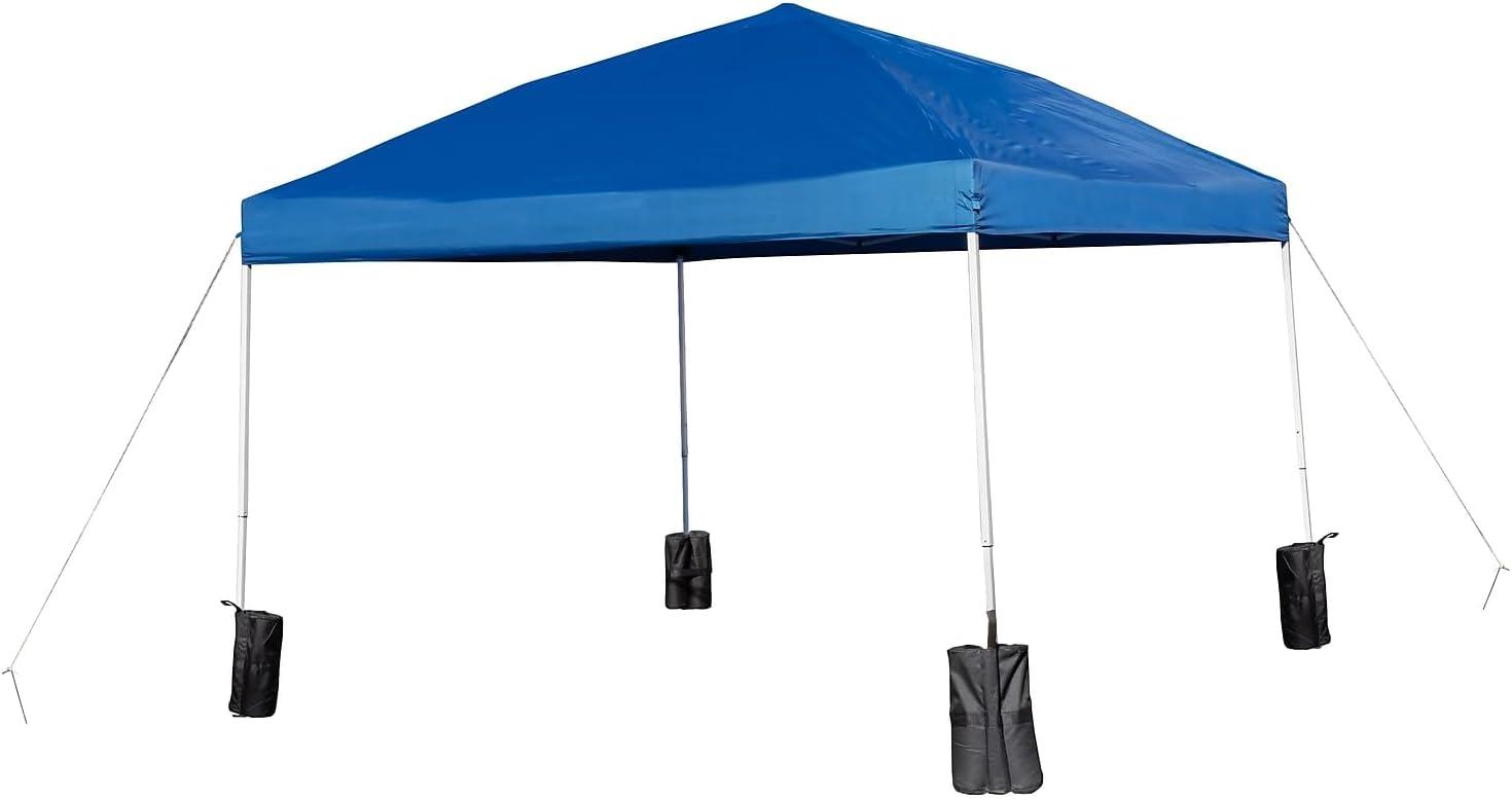 image:imageFlash Furniture Otis 8x8 Blue Pop Up Event Canopy Tent with Carry Bag and 6Foot BiFold Folding Table with Carrying Handle Tailgate Tent SetBlue