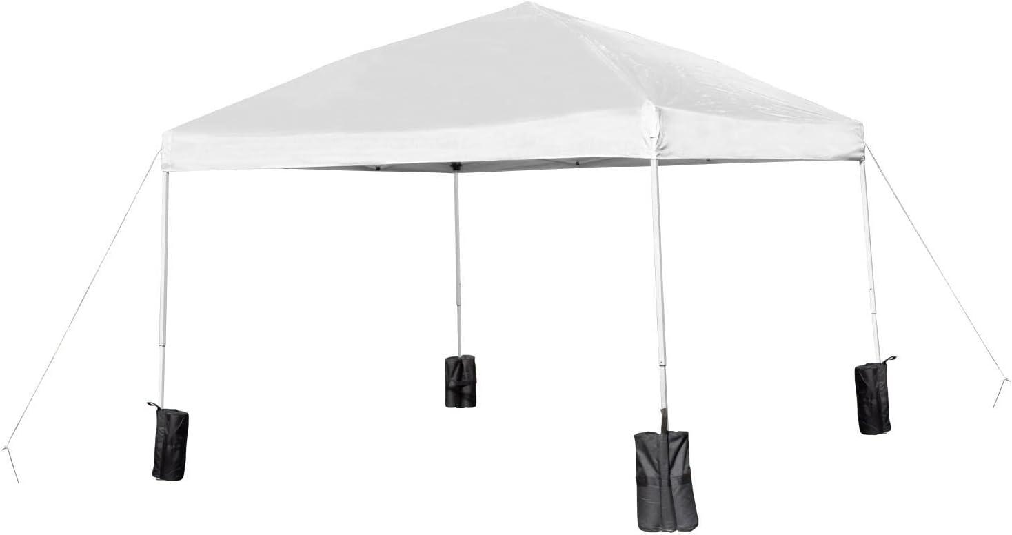 image:imageFlash Furniture Otis 8x8 Blue Pop Up Event Canopy Tent with Carry Bag and 6Foot BiFold Folding Table with Carrying Handle Tailgate Tent SetWhite