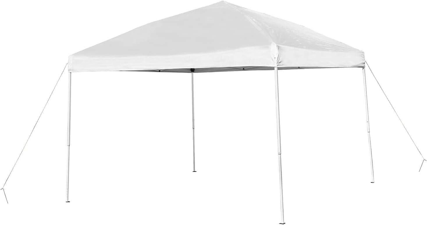 image:imageFlash Furniture Otis 8x8 Blue Pop Up Event Canopy Tent with Carry Bag and 6Foot BiFold Folding Table with Carrying Handle Tailgate Tent SetWhite
