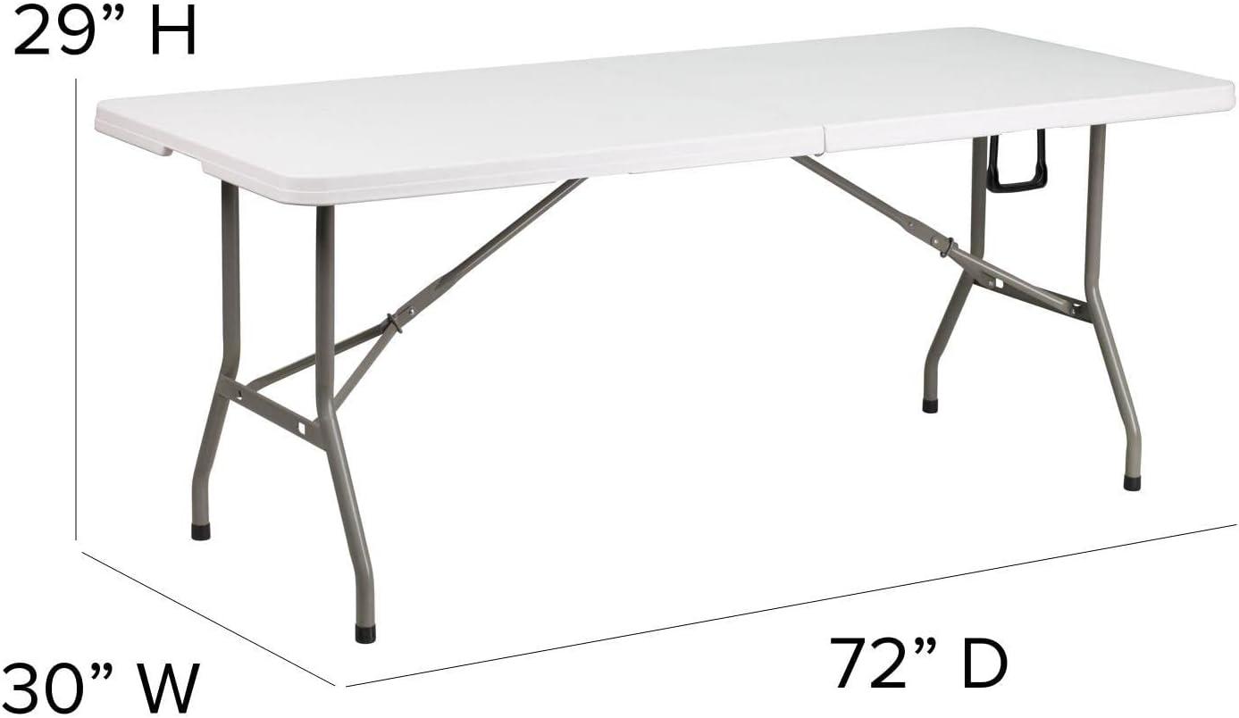 image:imageFlash Furniture Otis 8x8 Blue Pop Up Event Canopy Tent with Carry Bag and 6Foot BiFold Folding Table with Carrying Handle Tailgate Tent SetWhite