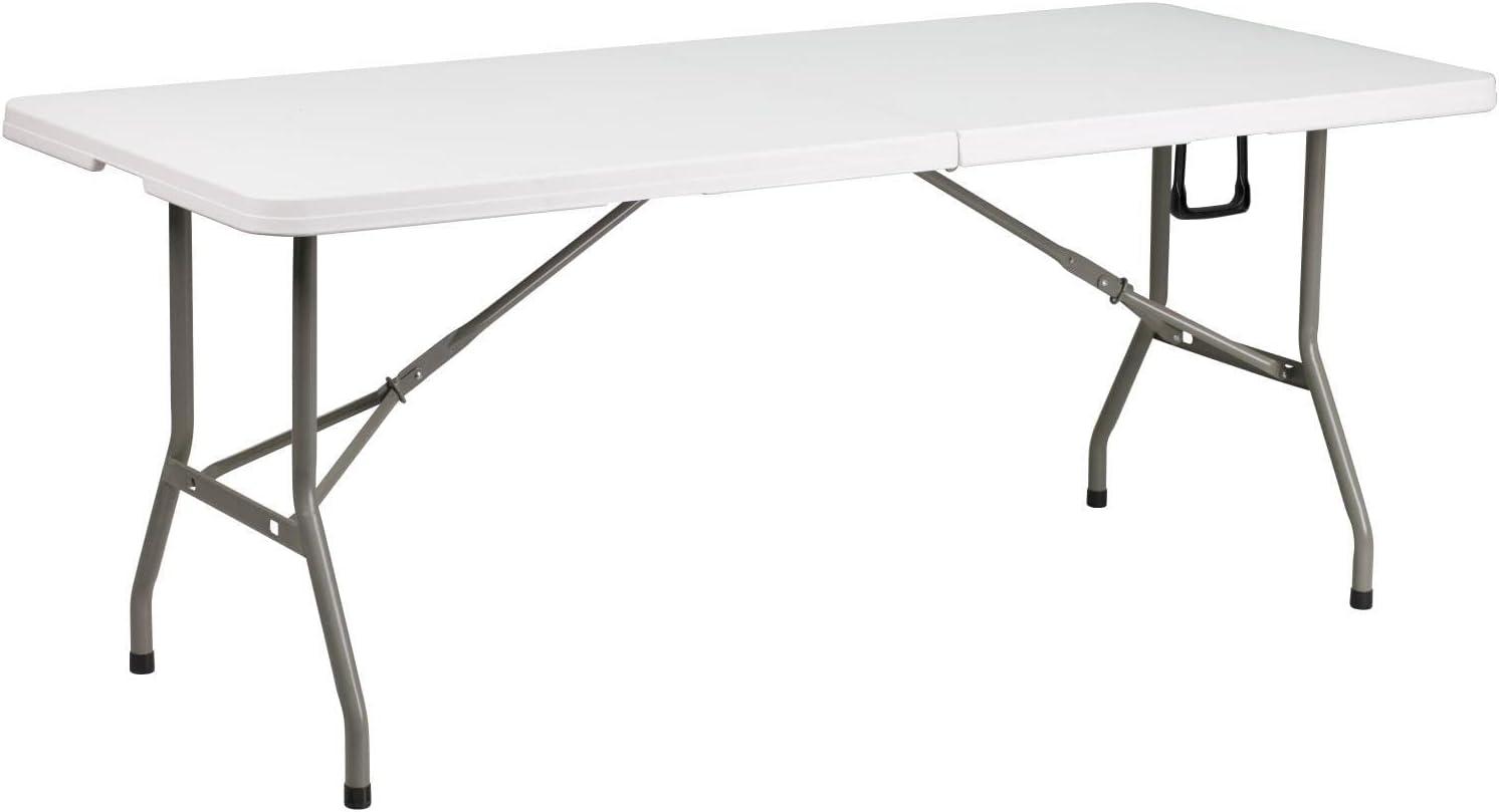 image:imageFlash Furniture Otis 8x8 Blue Pop Up Event Canopy Tent with Carry Bag and 6Foot BiFold Folding Table with Carrying Handle Tailgate Tent SetWhite