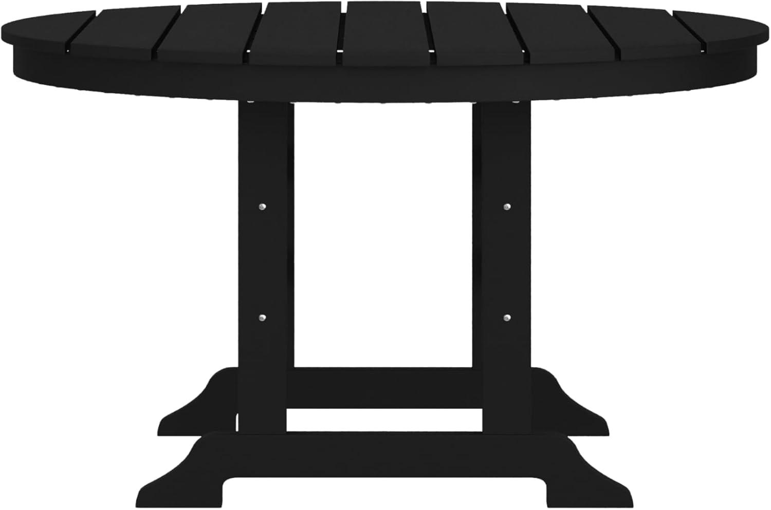 image:imageFlash Furniture Tolleson IndoorOutdoor Adirondack Dining Set Commercial Grade Recycled HDPE 48 Round Dining Table and 4 Chairs with Cupholders 5 PC WhiteBlack
