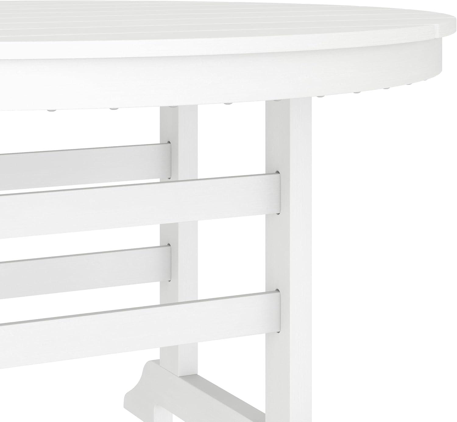 image:imageFlash Furniture Tolleson IndoorOutdoor Adirondack Dining Set Commercial Grade Recycled HDPE 48 Round Dining Table and 4 Chairs with Cupholders 5 PC WhiteWhite