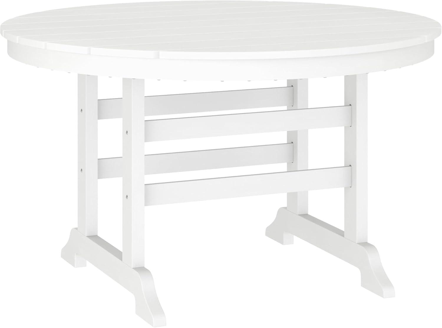 image:imageFlash Furniture Tolleson IndoorOutdoor Adirondack Dining Set Commercial Grade Recycled HDPE 48 Round Dining Table and 4 Chairs with Cupholders 5 PC WhiteWhite