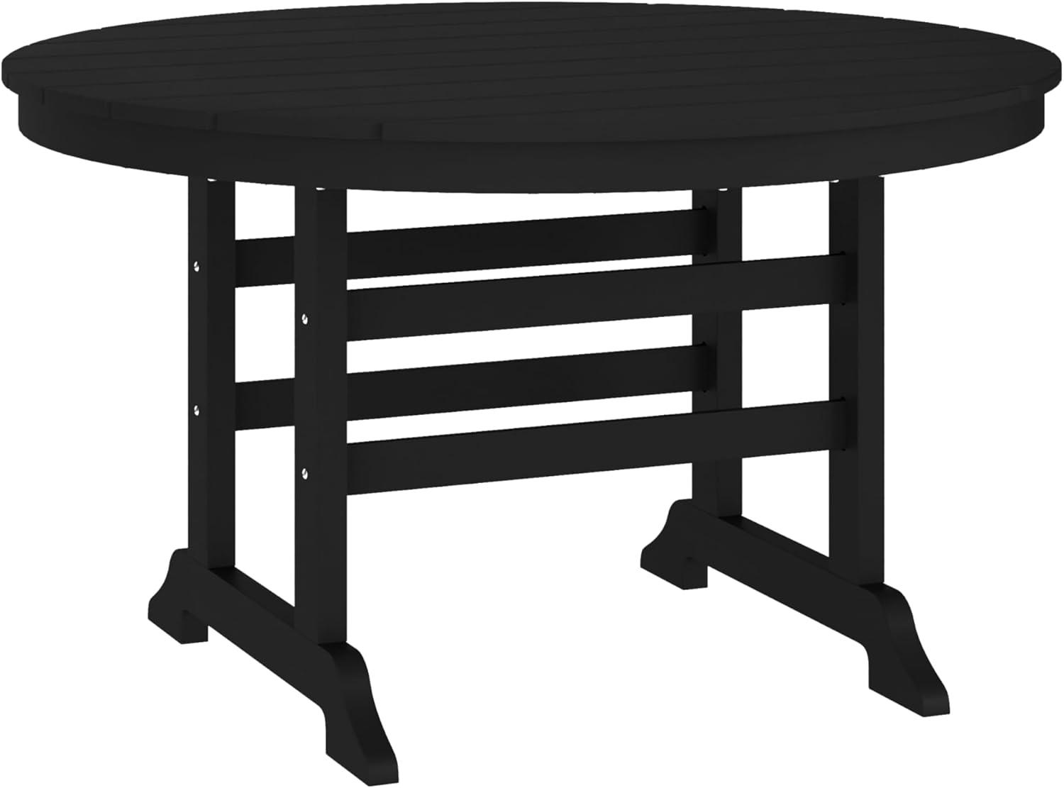 image:imageFlash Furniture Tolleson IndoorOutdoor Adirondack Dining Set Commercial Grade Recycled HDPE 48 Round Dining Table and 4 Chairs with Cupholders 5 PC WhiteBlack