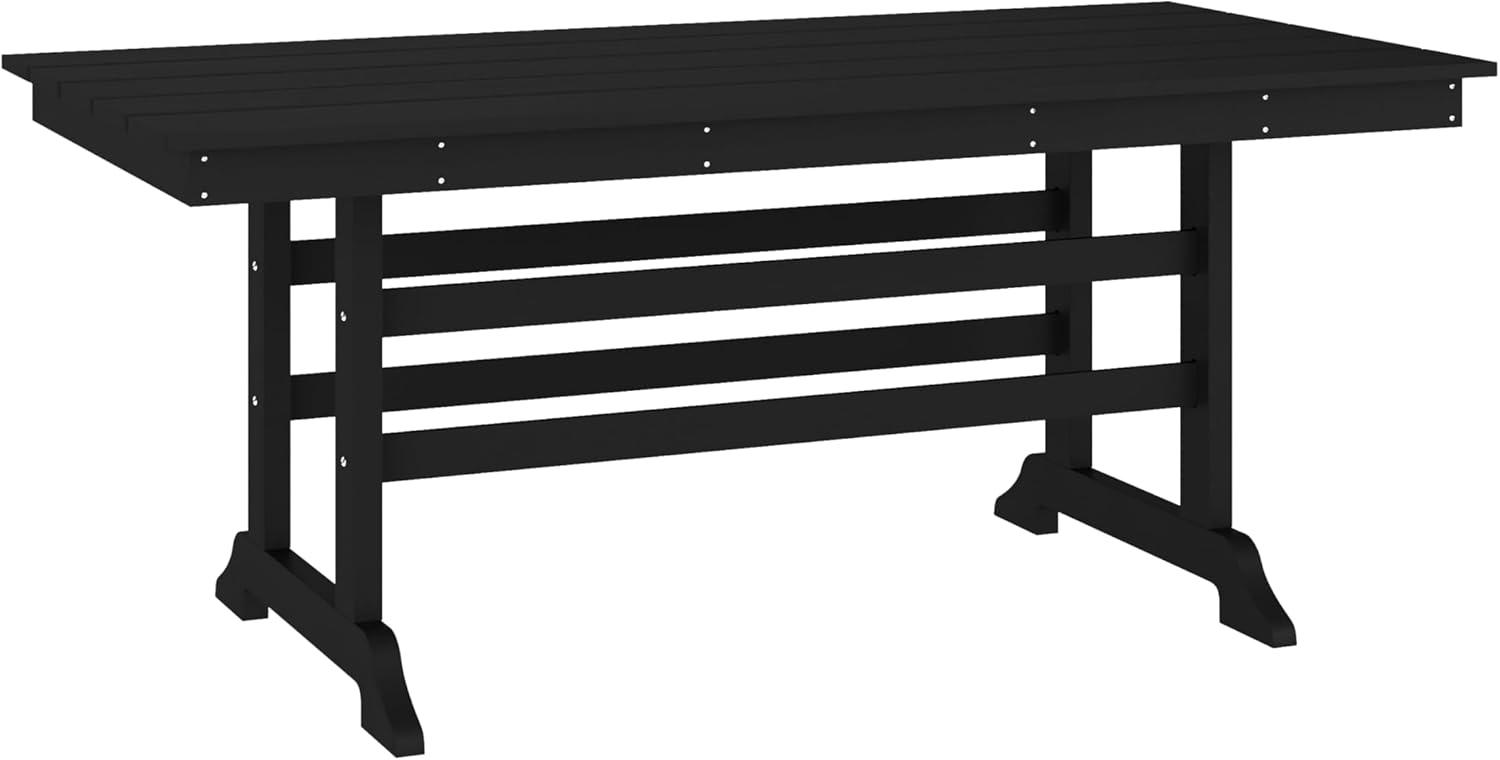 image:imageFlash Furniture Tolleson IndoorOutdoor Adirondack Dining Set Commercial Grade Recycled HDPE 72 Rectangle Dining Table and 6 Chairs with Cupholders 7 PC GrayBlack