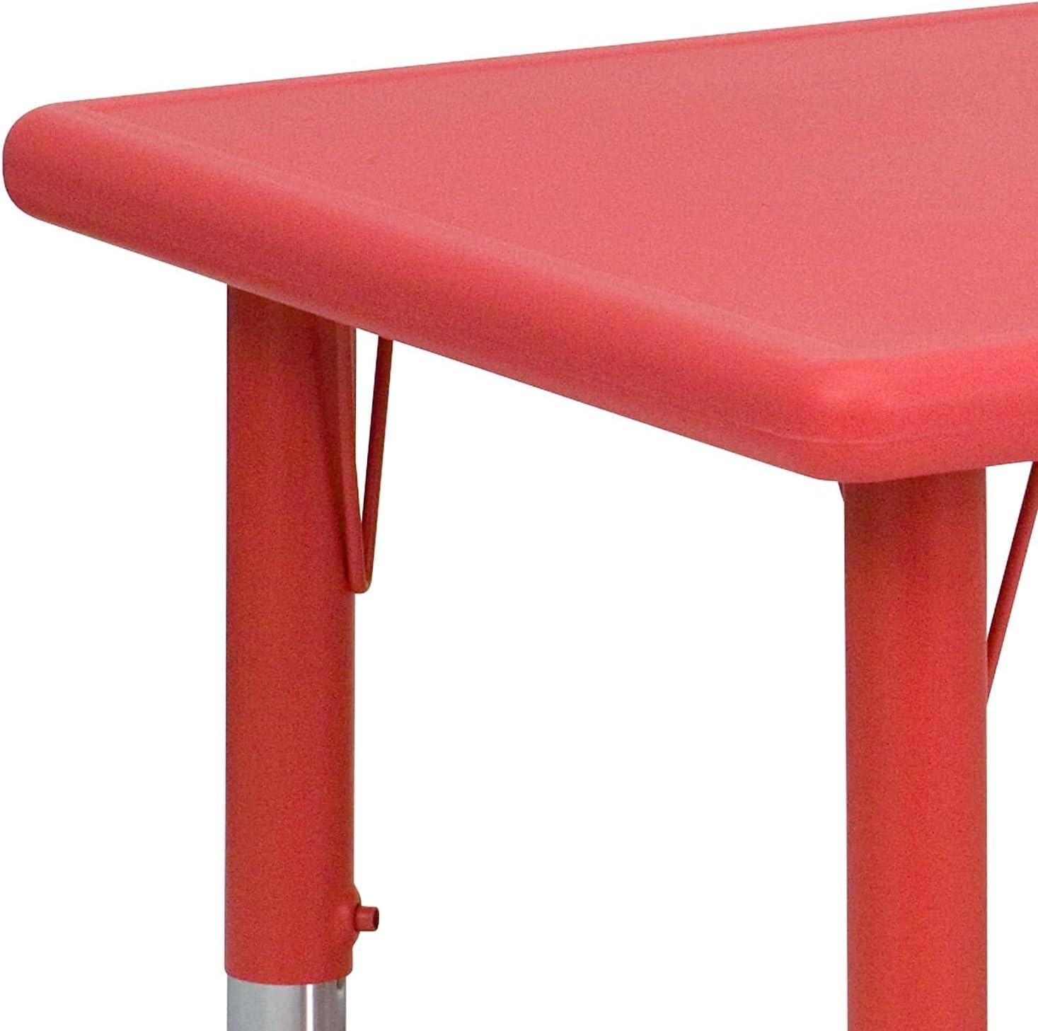 image:imageFlash Furniture Wren 24W x 48L Rectangular Natural Plastic Height Adjustable Activity TableRed