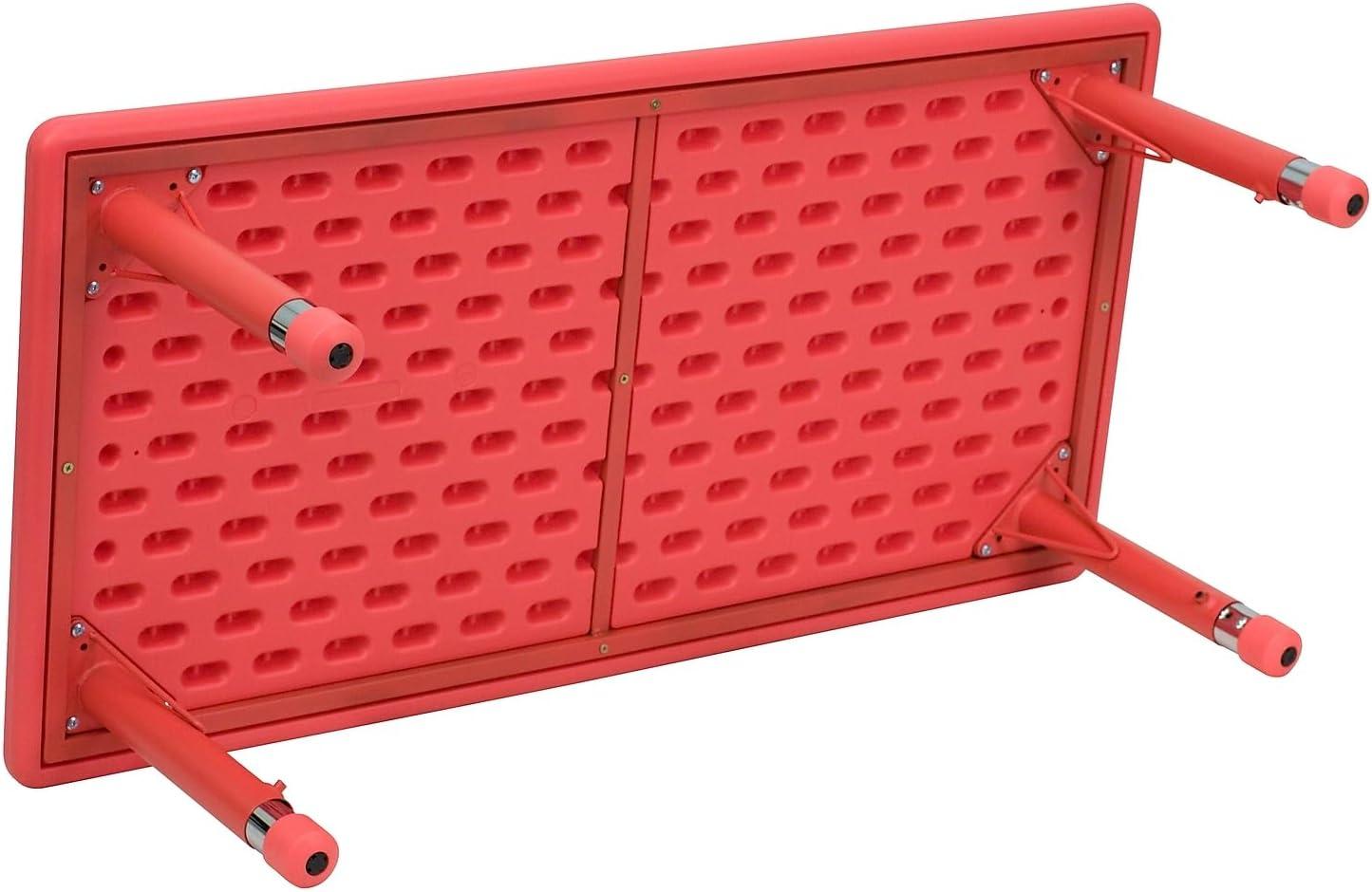image:imageFlash Furniture Wren 24W x 48L Rectangular Natural Plastic Height Adjustable Activity TableRed