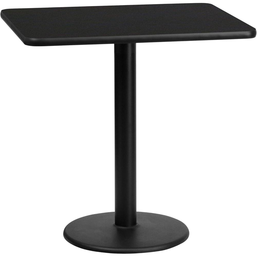 image:imageFlash Furniture 24 x 30 Rectangular Black Laminate Table Top with 18 Round Table Height BaseBlack