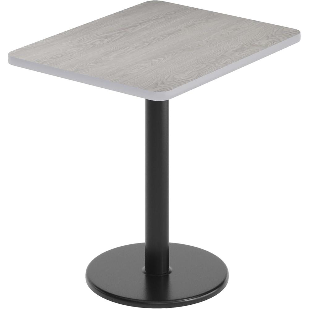 image:imageFlash Furniture 24 x 30 Rectangular Black Laminate Table Top with 18 Round Table Height BaseGrey