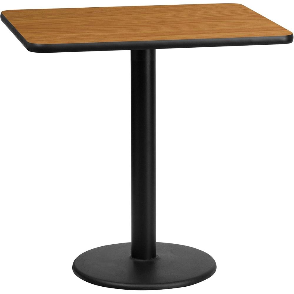 image:imageFlash Furniture 24 x 30 Rectangular Black Laminate Table Top with 18 Round Table Height BaseNatural