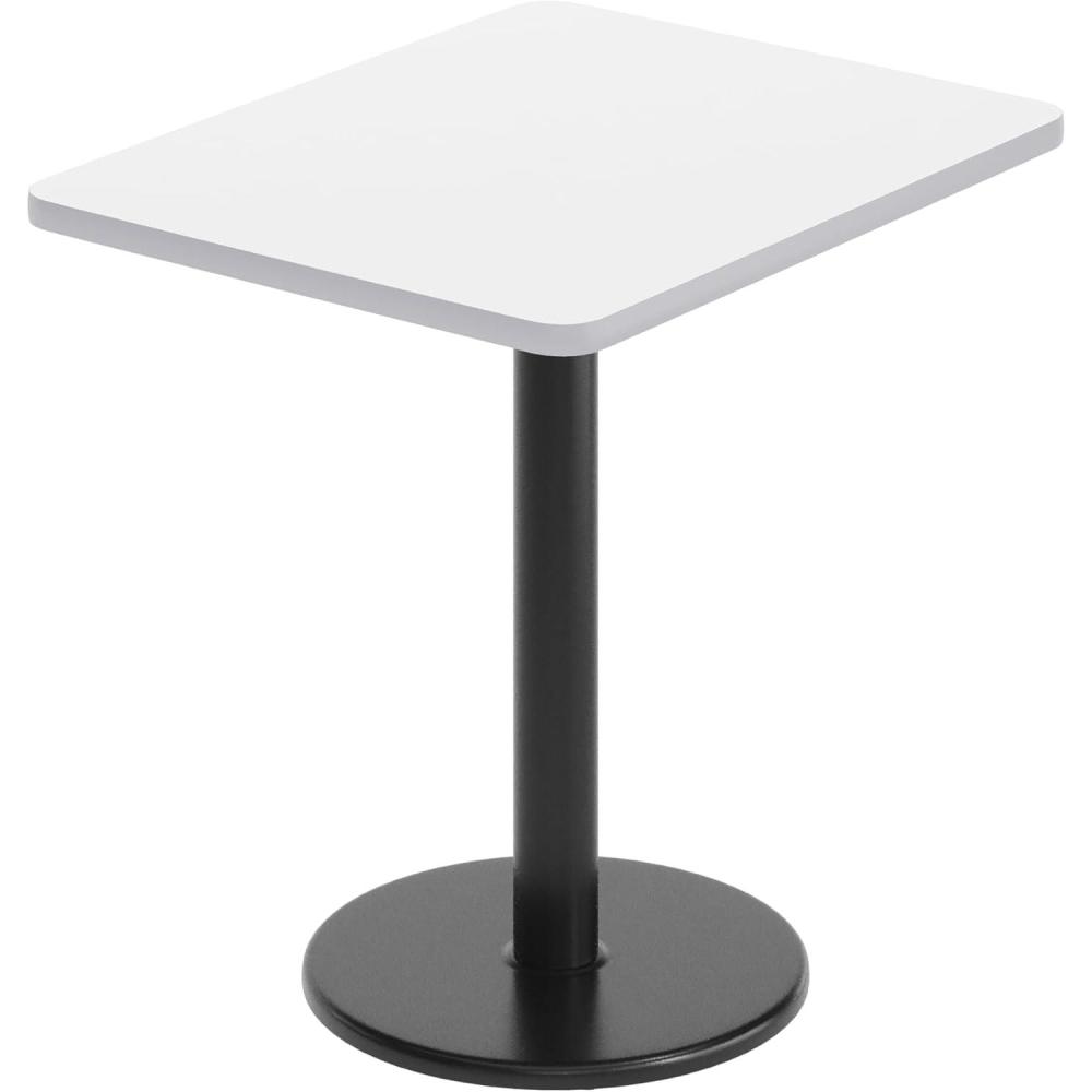 image:imageFlash Furniture 24 x 30 Rectangular Black Laminate Table Top with 18 Round Table Height BaseWhite