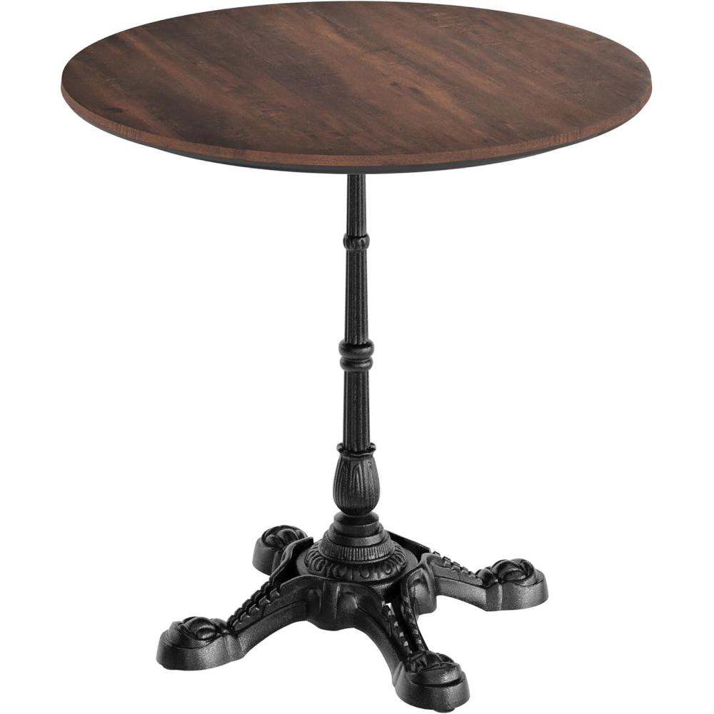 image:imageFlash Furniture Acadia 3125 Round Indoor Outdoor Dark Brown Tabletop with Black Bistro Base Scratch Heat amp UV Resistant Seamless TopGuard HPL Top and EdgeDark BrownBlack Base