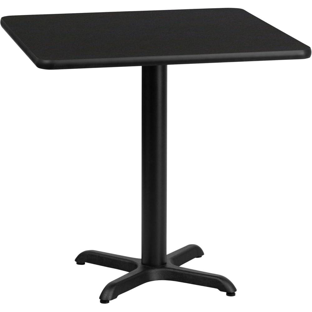 image:imageFlash Furniture Graniss 24 Square Walnut Laminate Table Top with 22 x 22 Table Height BaseBlack