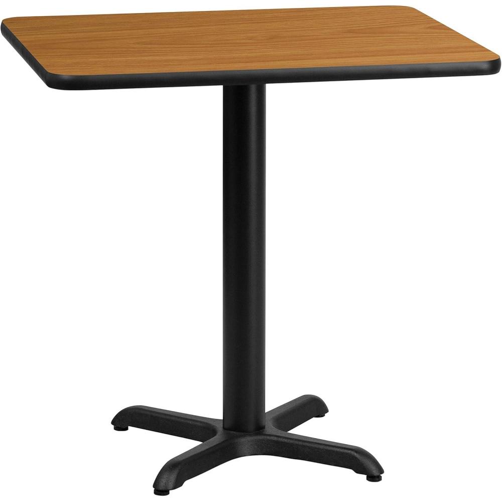 image:imageFlash Furniture Graniss 24 x 30 Rectangular Mahogany Laminate Table Top with 22 x 22 Table Height BaseNatural