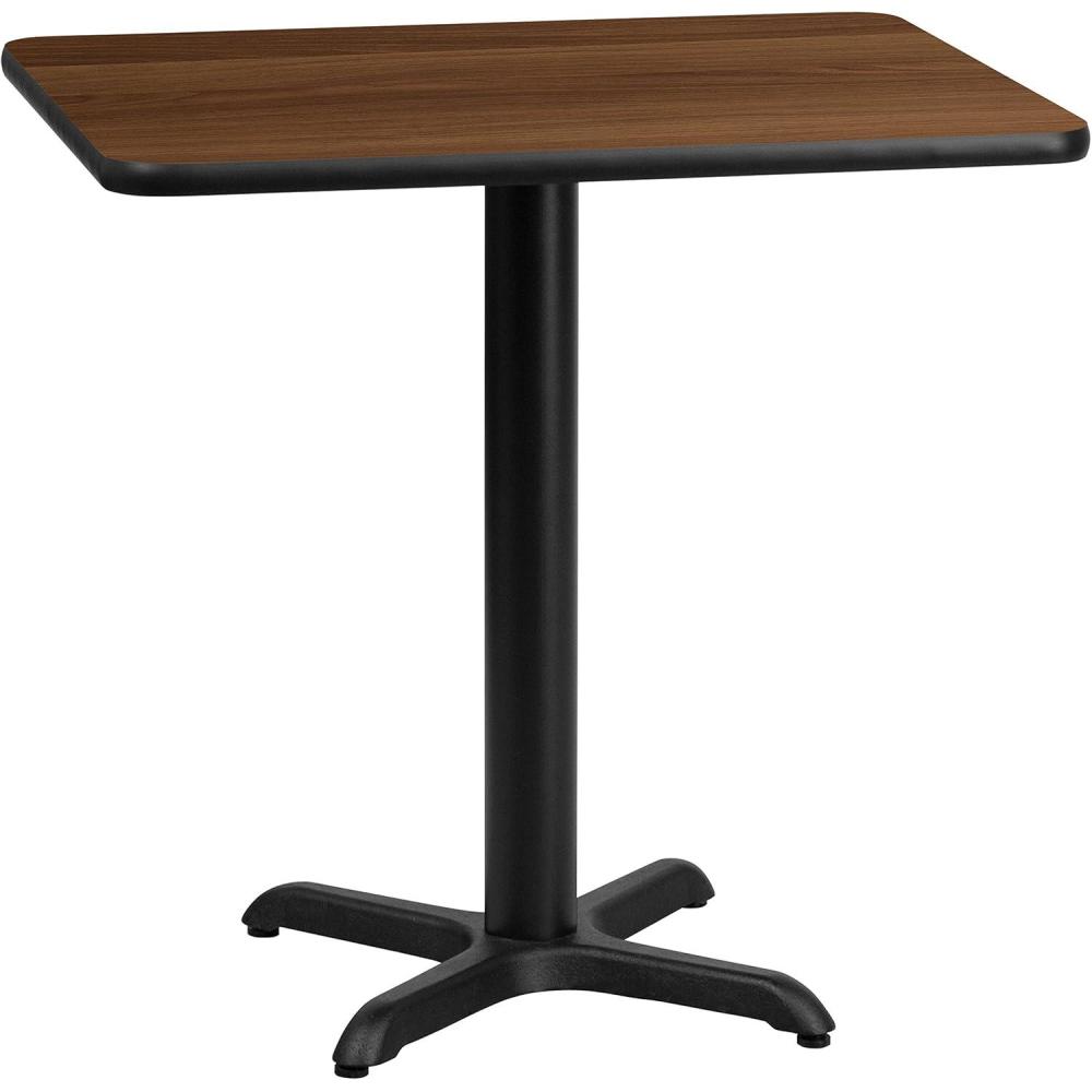 image:imageFlash Furniture Graniss 24 x 30 Rectangular Mahogany Laminate Table Top with 22 x 22 Table Height BaseWalnut