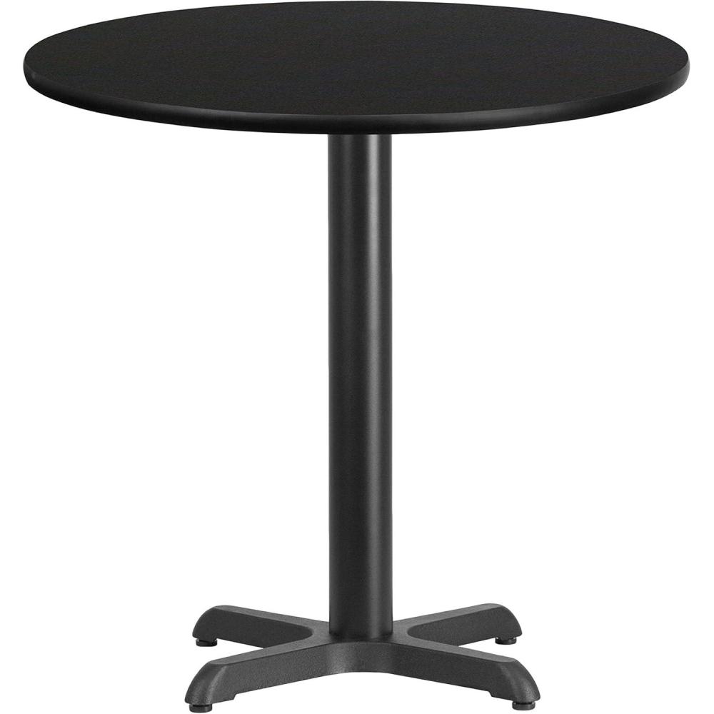 image:imageFlash Furniture Graniss 30 Round Walnut Laminate Table Top with 22 x 22 Table Height BaseBlack