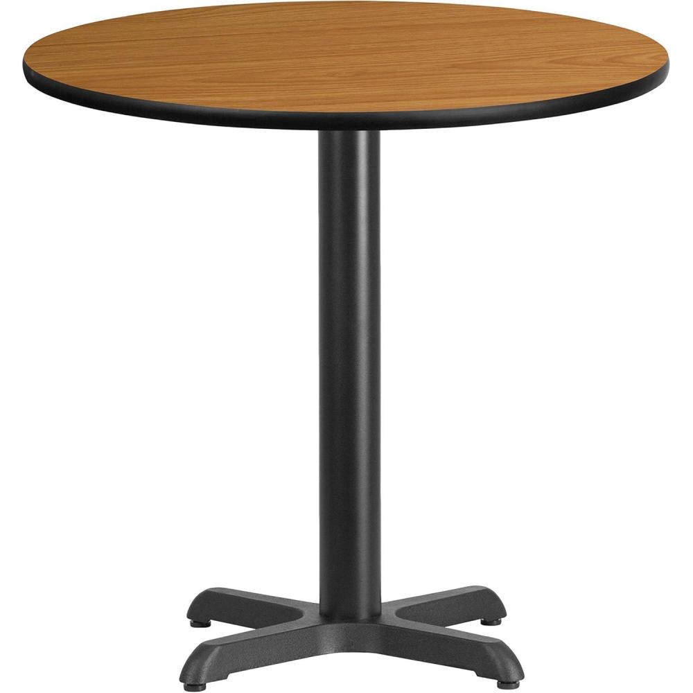 image:imageFlash Furniture Graniss 30 Round Walnut Laminate Table Top with 22 x 22 Table Height BaseNatural