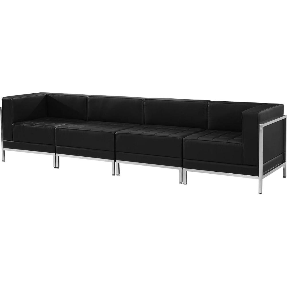 image:imageFlash Furniture HERCULES Imagination Series Black LeatherSoft 4 Piece Lounge SetBlack