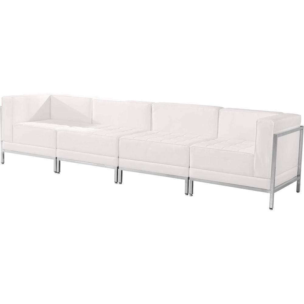 image:imageFlash Furniture HERCULES Imagination Series Black LeatherSoft 4 Piece Lounge SetMelrose White