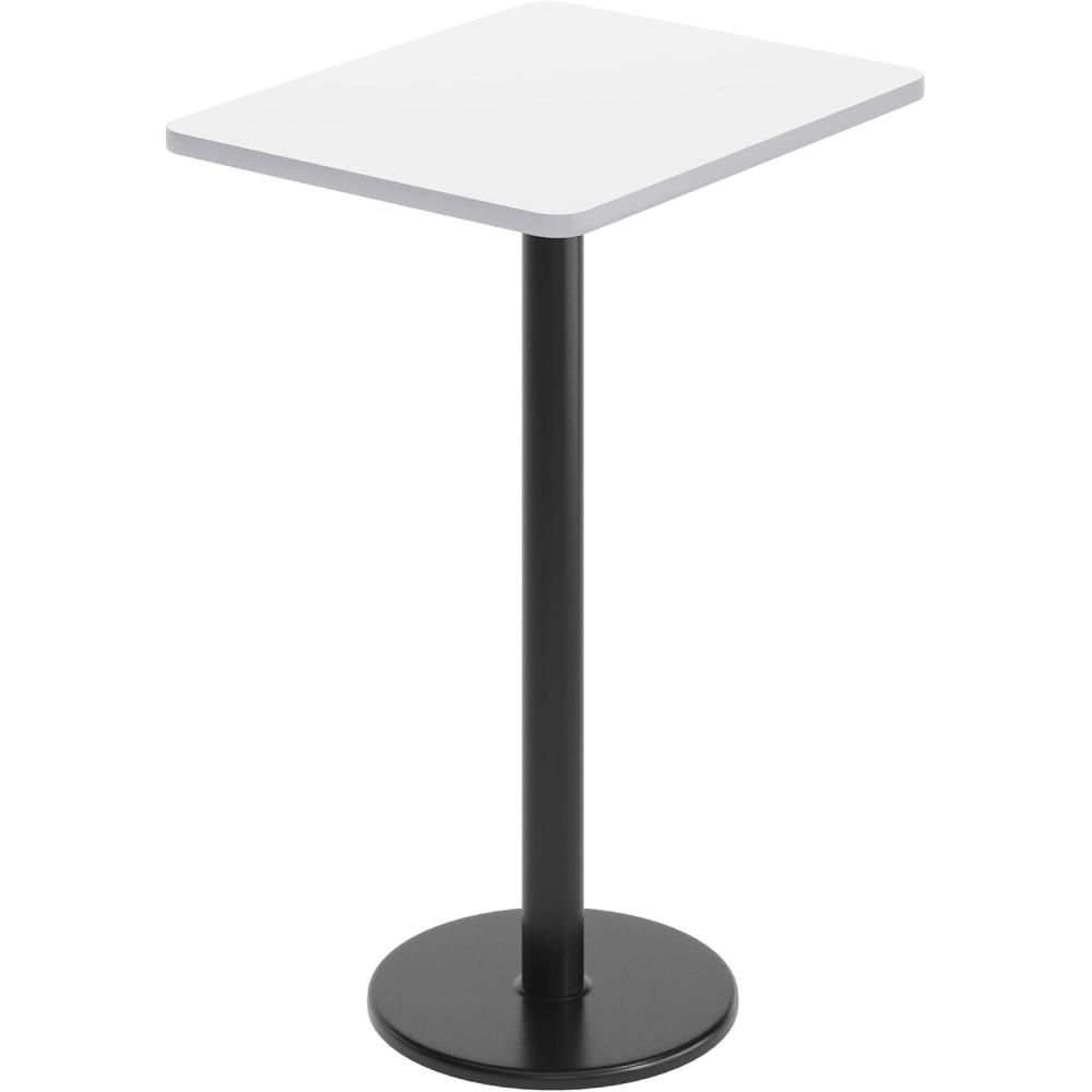 image:imageFlash Furniture Stiles 24 x 30 Rectangular Black Laminate Table Top with 18 Round Bar Height Table BaseWhite