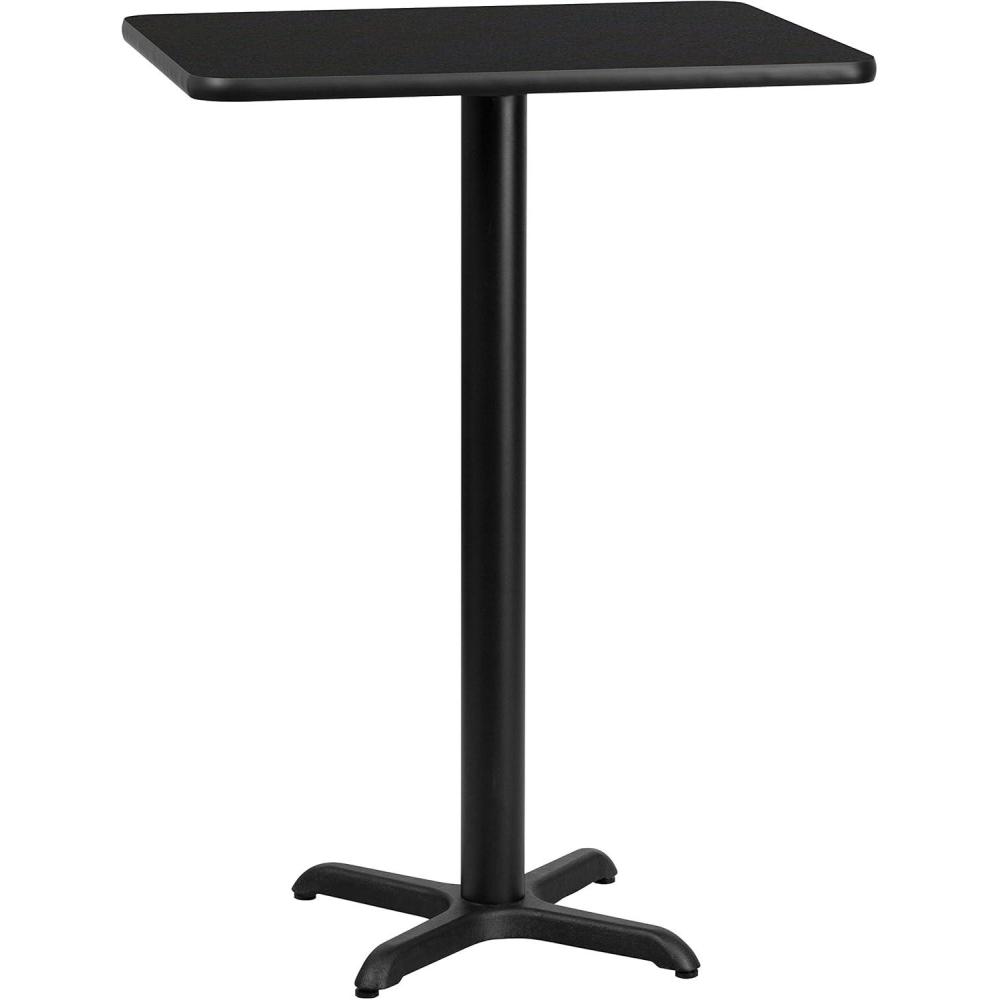 image:imageFlash Furniture Stiles 24 x 30 Rectangular Black Laminate Table Top with 22 x 22 Bar Height Table BaseBlack