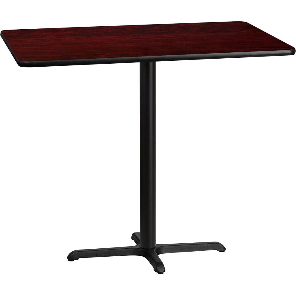 image:imageFlash Furniture Stiles 30 x 48 Rectangular Black Laminate Table Top with 235 x 295 Bar Height Table BaseMahogany