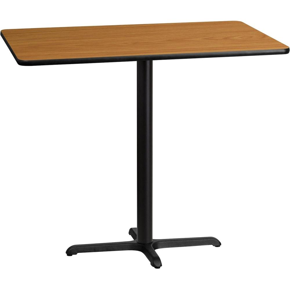 image:imageFlash Furniture Stiles 30 x 48 Rectangular Black Laminate Table Top with 235 x 295 Bar Height Table BaseNatural