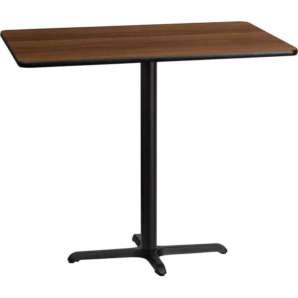 image:imageFlash Furniture Stiles 30 x 48 Rectangular Black Laminate Table Top with 235 x 295 Bar Height Table BaseWalnut