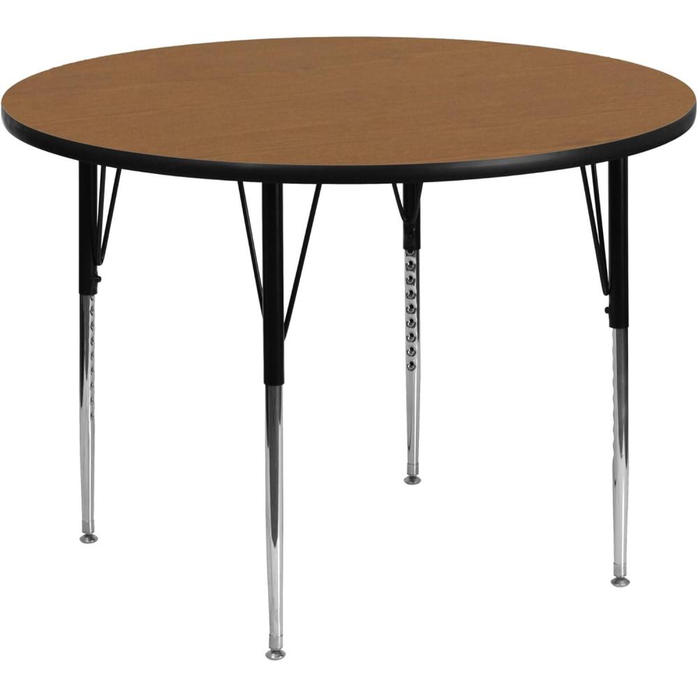 image:imageFlash Furniture Wren 42 Round Oak Thermal Laminate Activity Table Standard Height Adjustable LegsOak