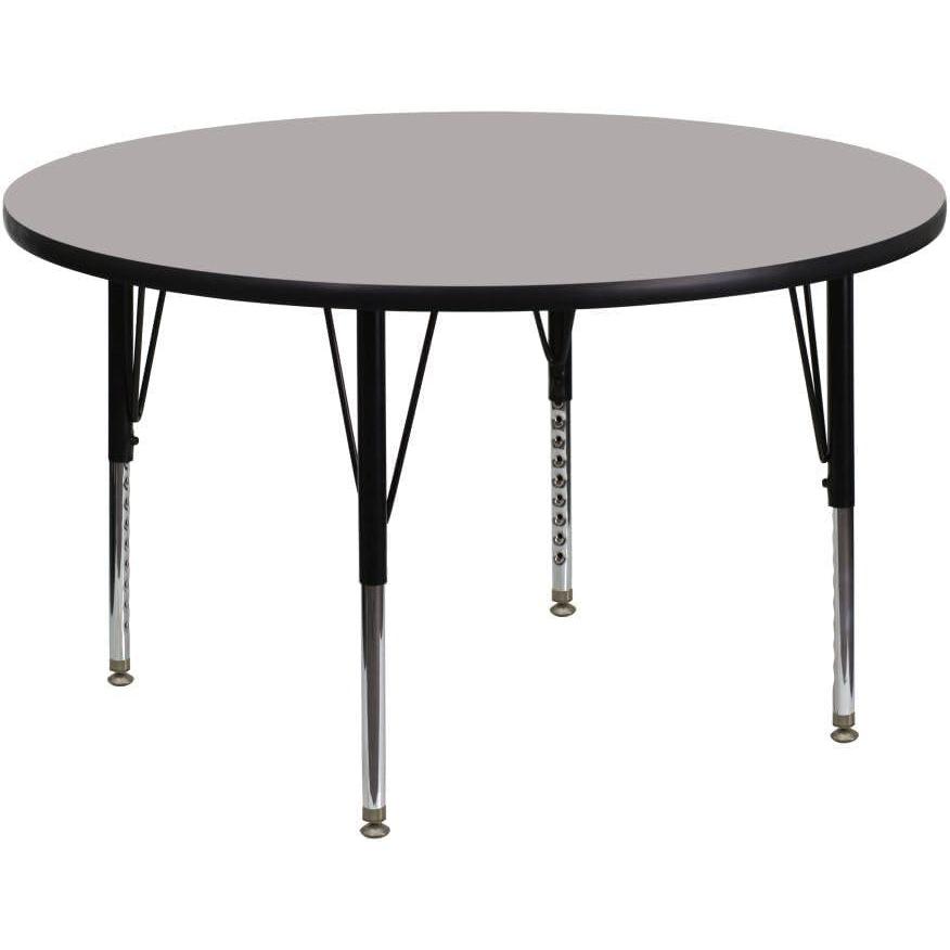 image:imageFlash Furniture Wren 48 Round Grey HP Laminate Activity Table Height Adjustable Short LegsGrey