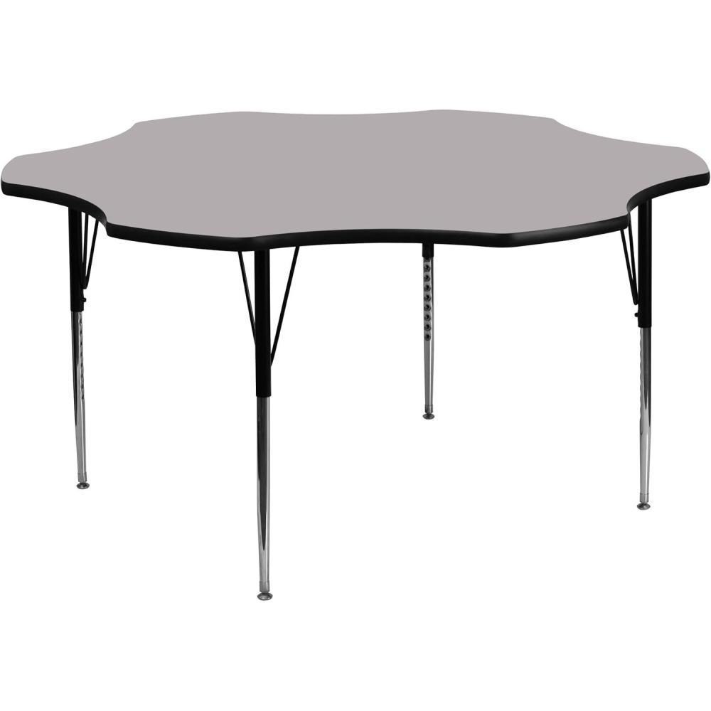 image:imageFlash Furniture Wren 60 Flower Oak Thermal Laminate Activity Table Standard Height Adjustable LegsGrey