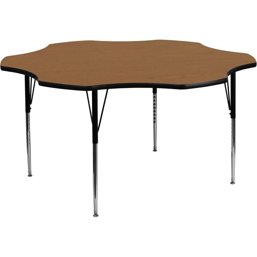 image:imageFlash Furniture Wren 60 Flower Oak Thermal Laminate Activity Table Standard Height Adjustable LegsOak