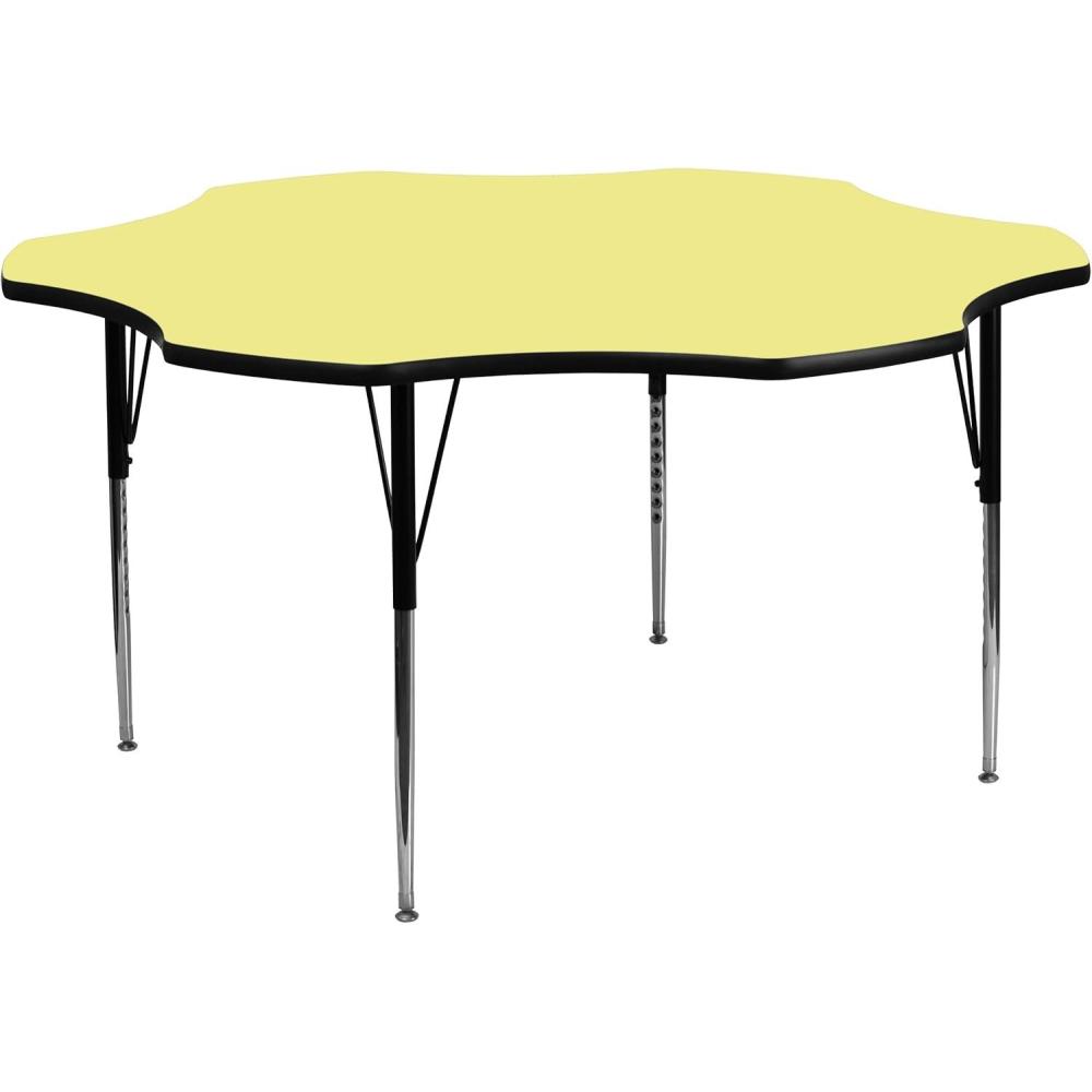 image:imageFlash Furniture Wren 60 Flower Oak Thermal Laminate Activity Table Standard Height Adjustable LegsYellow