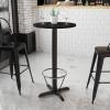 Flash Furniture 24” Round Natural Laminate Table Top with 22” x 22” Bar Height Table Base and Foot Ring(Black)