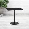 Flash Furniture 24” x 30” Rectangular Black Laminate Table Top with 18” Round Table Height Base(Black)